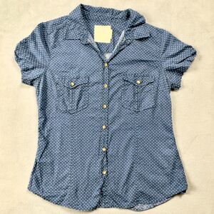H&M L.O.G.G Blue Button Up Top 12